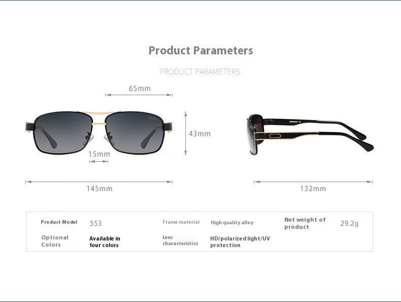 Audi Glasses UV400 Polarized Rectangle Sunglasses for Men Women Driving Motorcycle Cycling Glasses with AntiGlare Lens 553