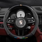 Car steering wheel cover in carbon fiber suede style suitable for Porsche