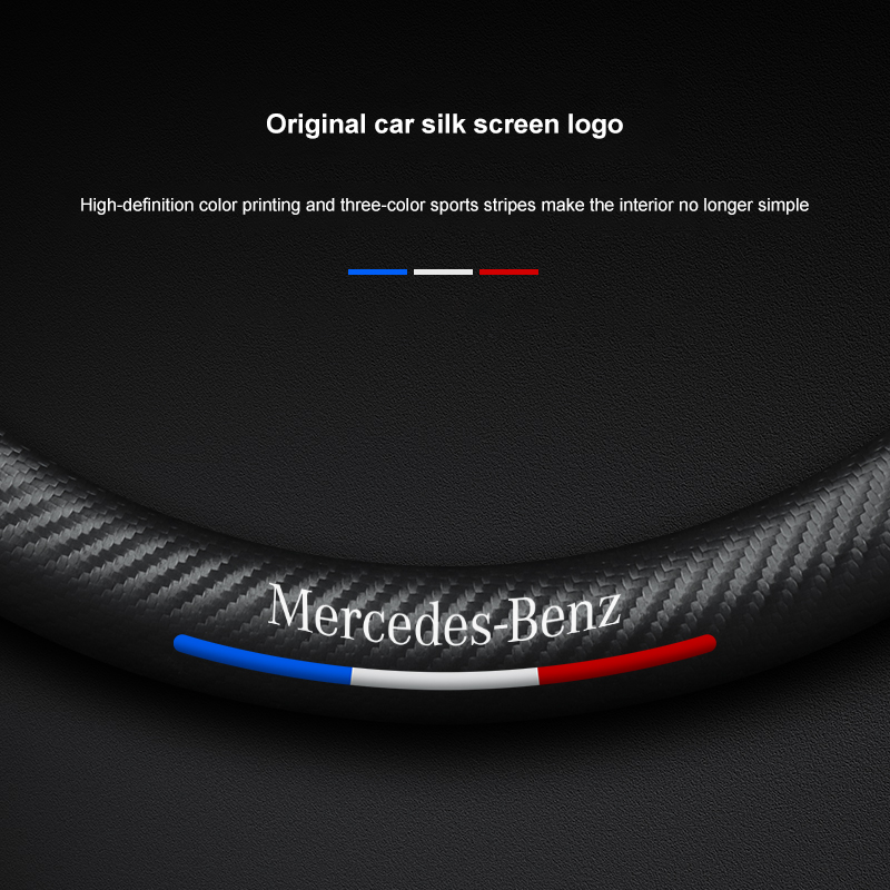 Mercedes-Benz Steering Wheel Cover – Fits 37.5–38.5 cm (14.76–15.16 in), Genuine Leather, Anti-Slip