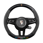 Car steering wheel cover in carbon fiber suede style suitable for Porsche