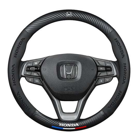 Honda Steering Wheel Cover – Fits 37.5–38.5 cm (14.76–15.16 in), Genuine Leather, Anti-Slip