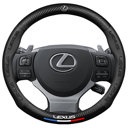 Lexus Steering Wheel Cover – Fits 37.5–38.5 cm (14.76–15.16 in), Genuine Leather, Anti-Slip