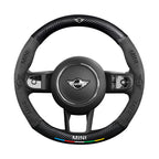 Car steering wheel cover in carbon fiber suede style suitable for BMW MINI