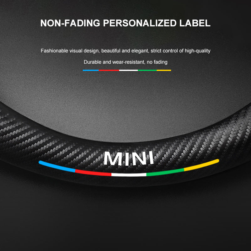 Car steering wheel cover in carbon fiber suede style suitable for BMW MINI