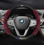 Car steering wheel cover in carbon fiber suede style suitable for BMW M Performance