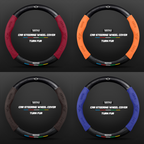 Car steering wheel cover in carbon fiber suede style suitable for BMW MINI