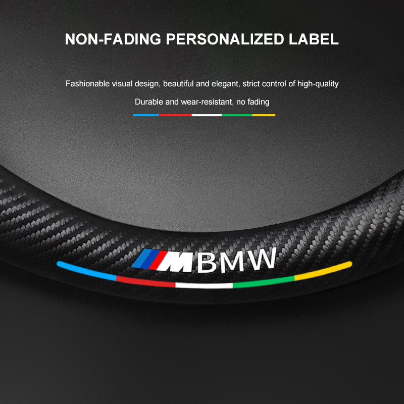 Car steering wheel cover in carbon fiber suede style suitable for BMW