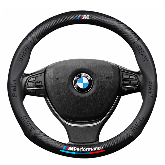 Bmw M Performance Steering Wheel Cover – Fits 37.5–38.5 cm (14.76–15.16 in), Genuine Leather, Anti-Slip