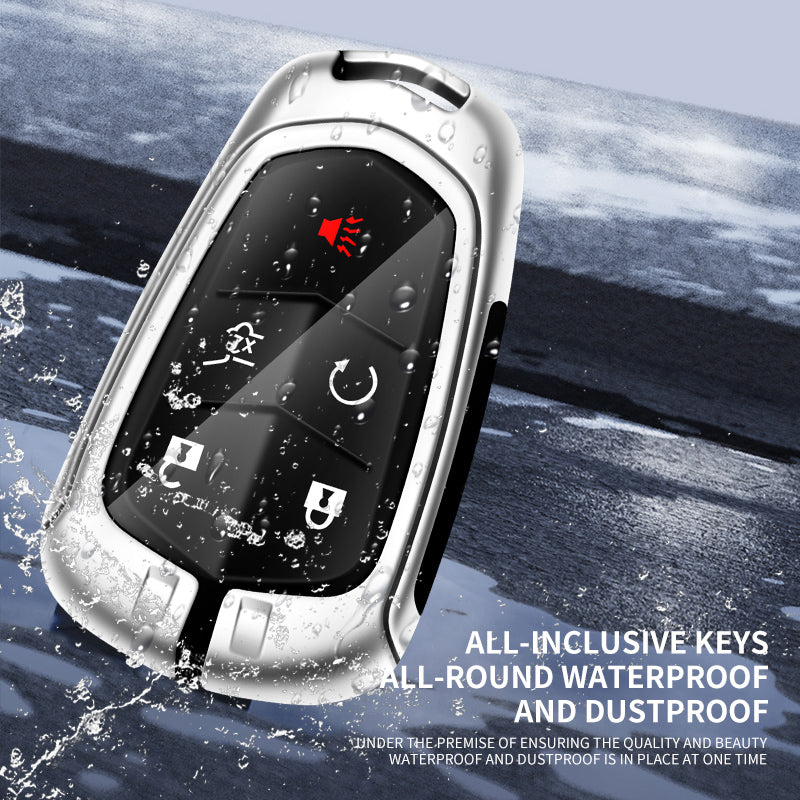 Zinc alloy genuine leather car key case for Cadillac series