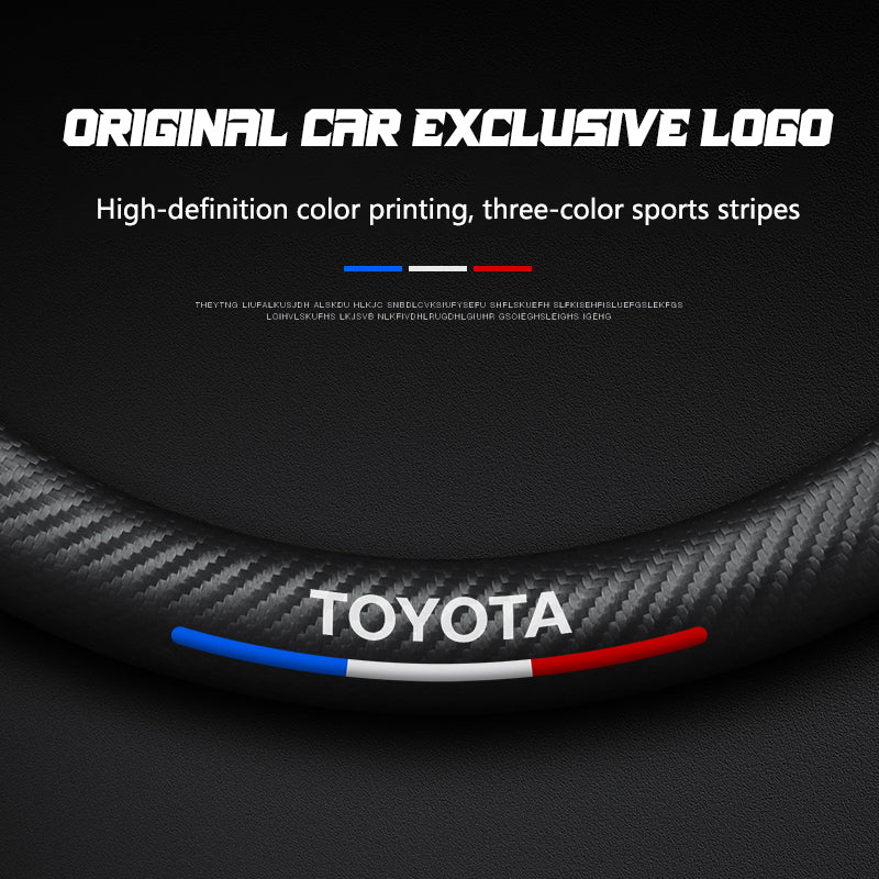 Toyota Steering Wheel Cover – Fits 37.5–38.5 cm (14.76–15.16 in), Genuine Leather, Anti-Slip