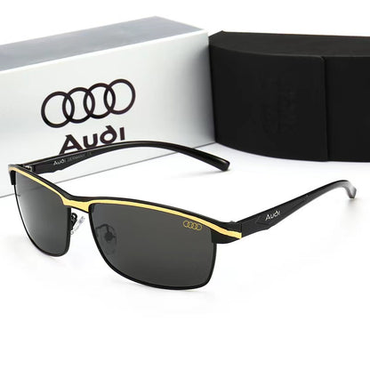 Audi High end luxury men driving polarized sunglasses, brand luxury design anti glare