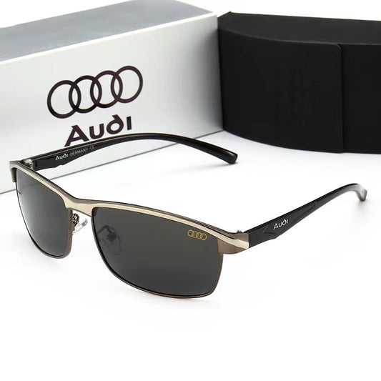 Audi High end luxury men driving polarized sunglasses, brand luxury design anti glare