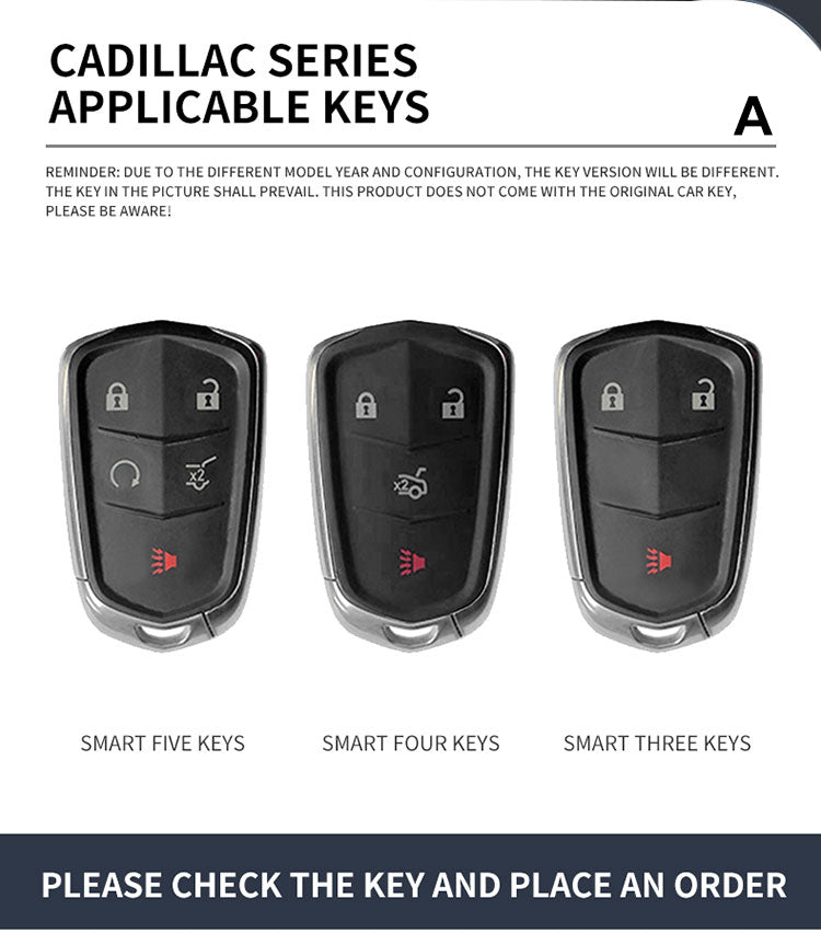 Zinc alloy genuine leather car key case for Cadillac series