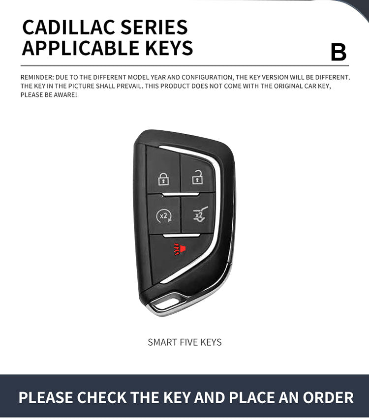 Zinc alloy genuine leather car key case for Cadillac series