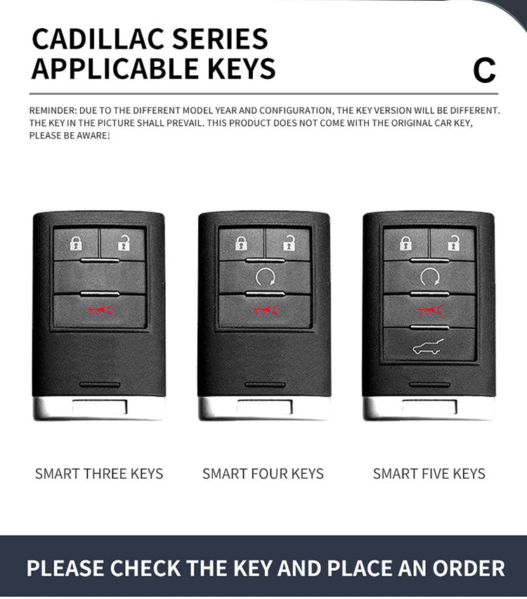 Zinc alloy genuine leather car key case for Cadillac series