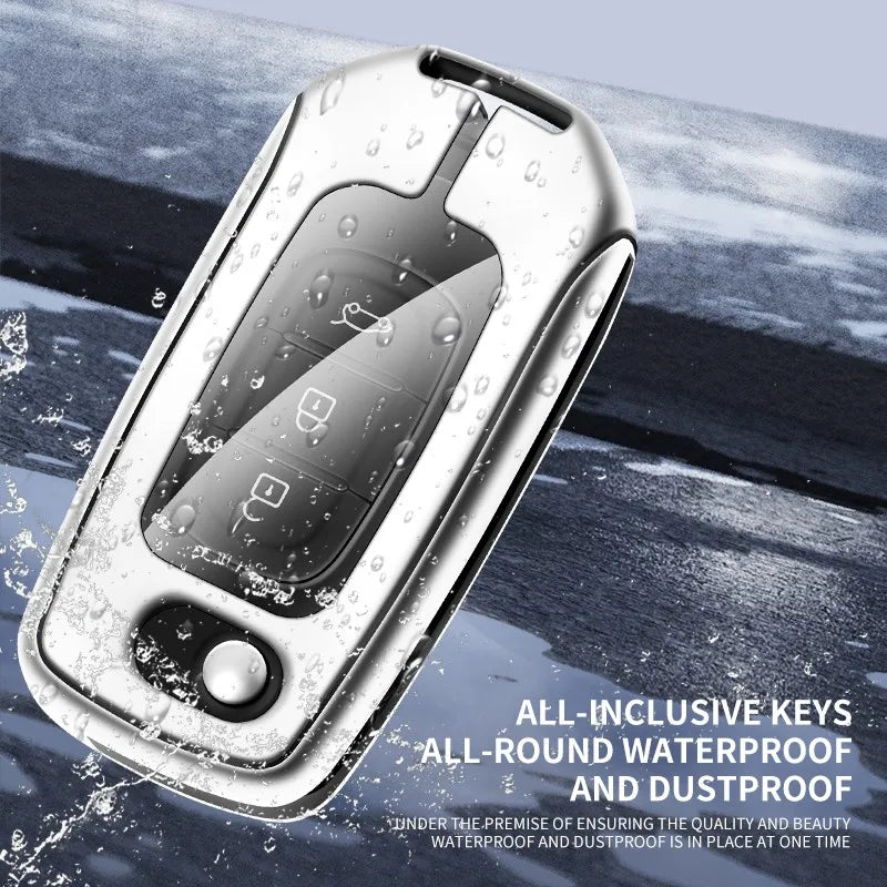 Zinc alloy genuine leather car key case for Renault series