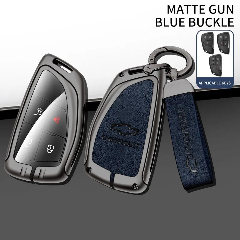 Zinc alloy genuine leather car key case for Chevrolet series
