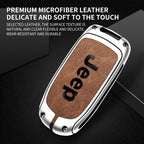 Zinc alloy genuine leather car key case for Jeep series