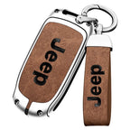 Zinc alloy genuine leather car key case for Jeep series