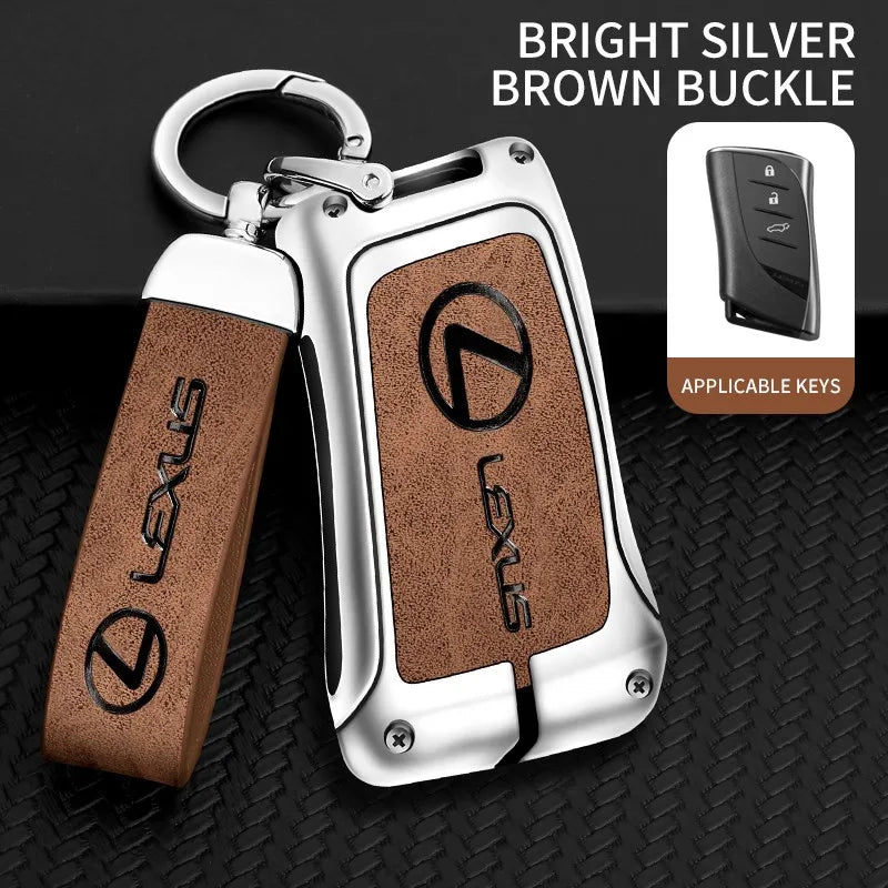 Zinc alloy genuine leather car key case for Lexus series