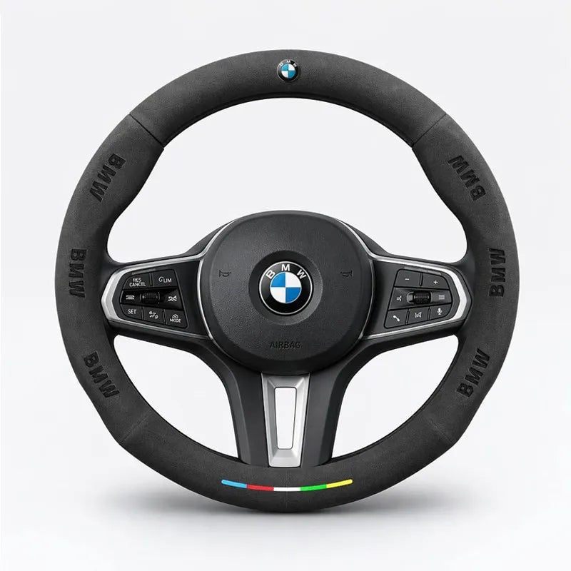 Alcantara Suede 3D Embossed Steering Wheel Cover For BMW