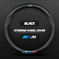 Carbon fiber genuine leather car steering wheel cover for BMW M Performance