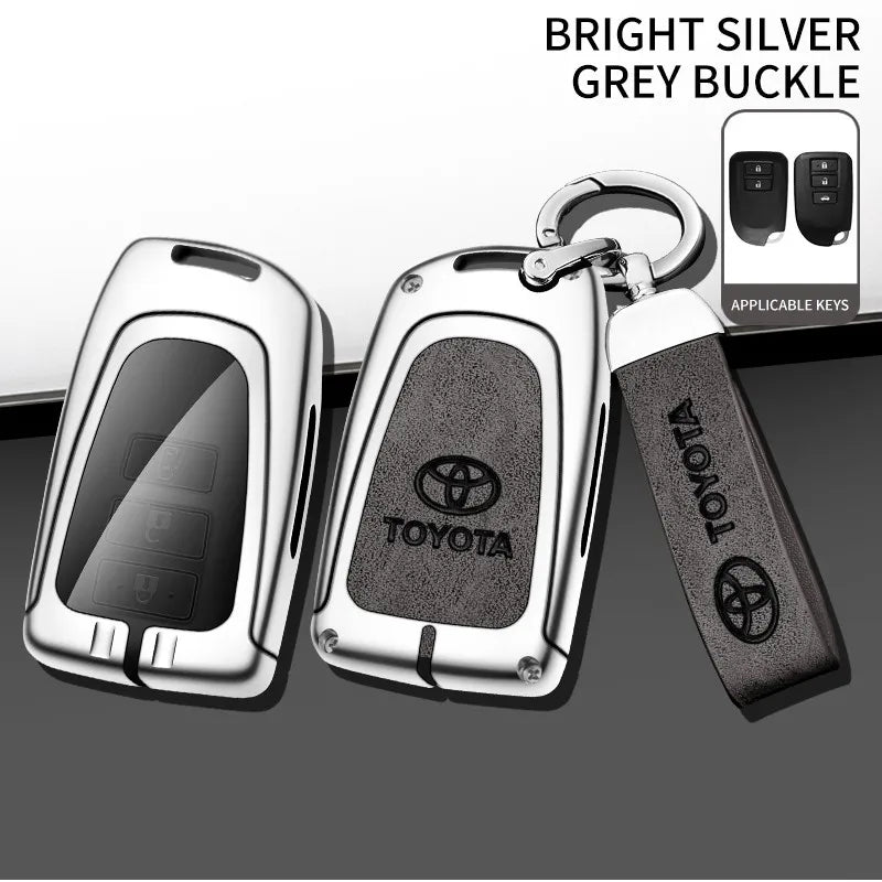 Zinc alloy genuine leather car key case for Toyota series