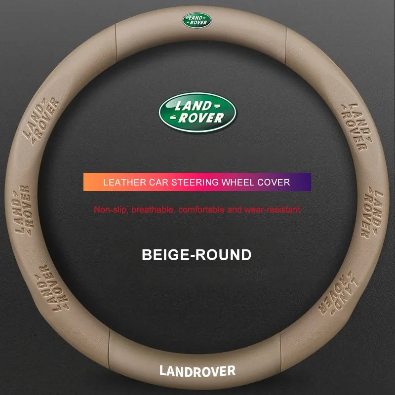 3D Embossed Genuine Leather Steering Wheel Cover For Land Rover