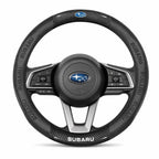 3D Embossed Genuine Leather Steering Wheel Cover For Subaru