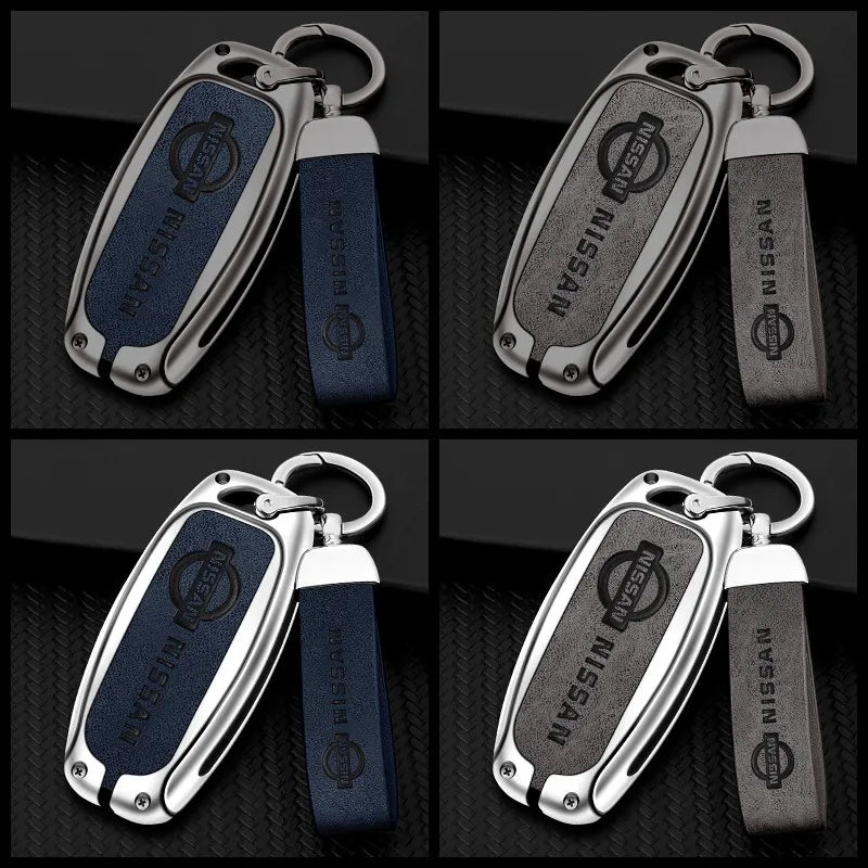 Zinc alloy genuine leather car key case for Nissan series