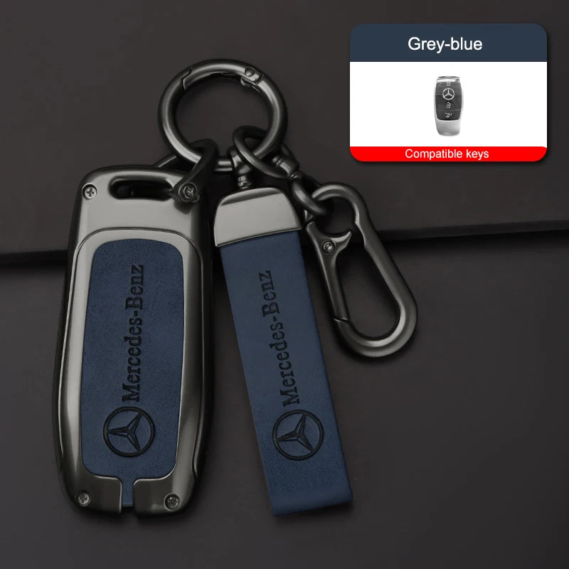 Zinc alloy genuine leather car key case for Mercedes-Benz series