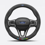 Alcantara Suede 3D Embossed Steering Wheel Cover For Ford