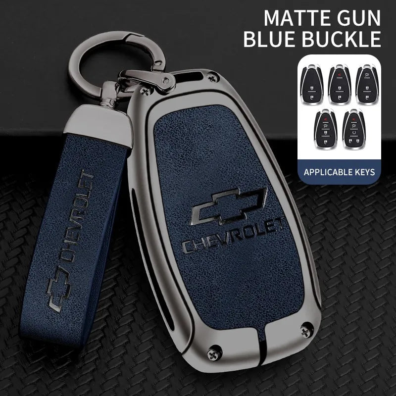 Zinc alloy genuine leather car key case for Chevrolet series