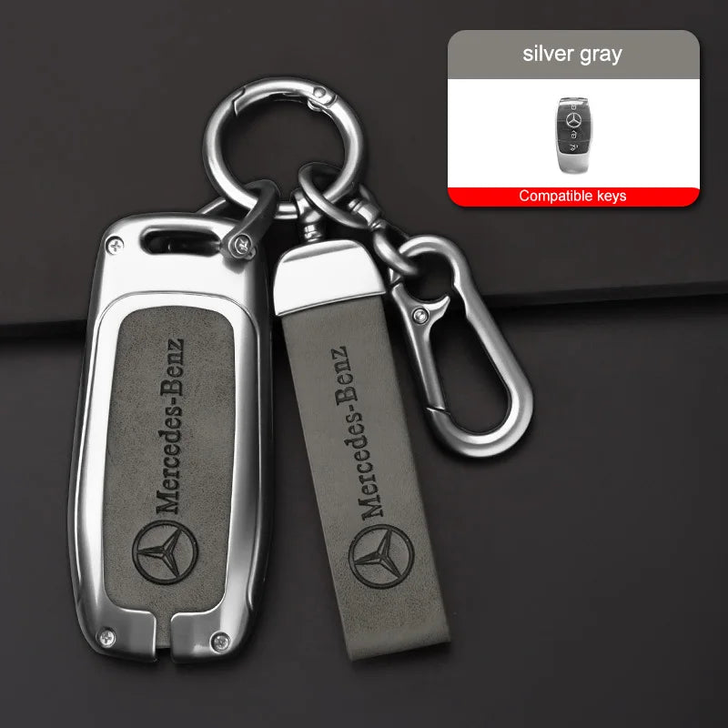 Zinc alloy genuine leather car key case for Mercedes-Benz series
