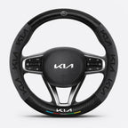 Car steering wheel cover in carbon fiber suede style suitable for Kia