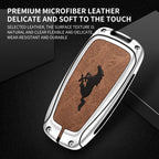 Zinc alloy genuine leather car key case for Ford Mustang series