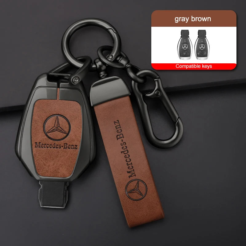 Zinc alloy genuine leather car key case for Mercedes-Benz series