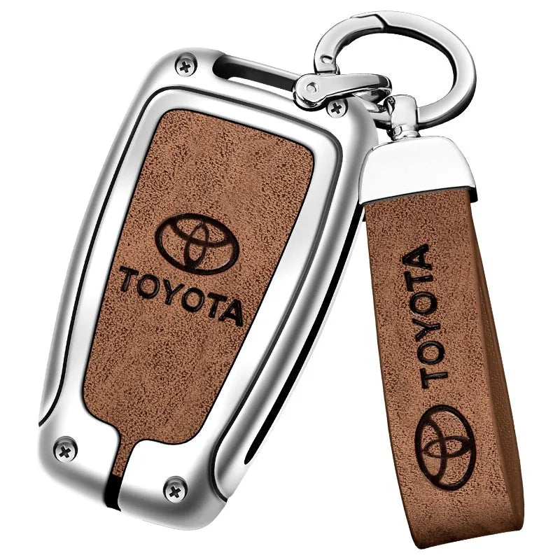 Zinc alloy genuine leather car key case for Toyota series