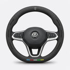 Alcantara Suede 3D Embossed Steering Wheel Cover For Volkswagen