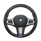 Carbon fiber genuine leather car steering wheel cover for BMW