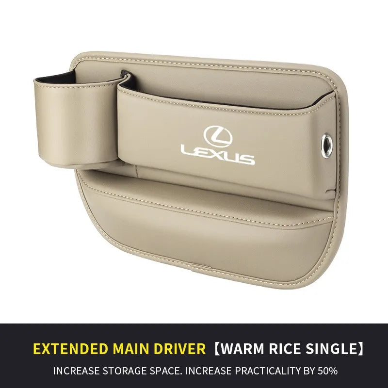 Car seat gap storage box with cup holder suitable for Lexus