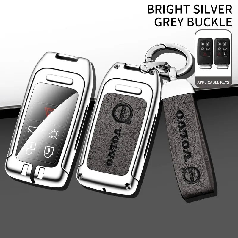 Zinc alloy genuine leather car key case for Volvo series