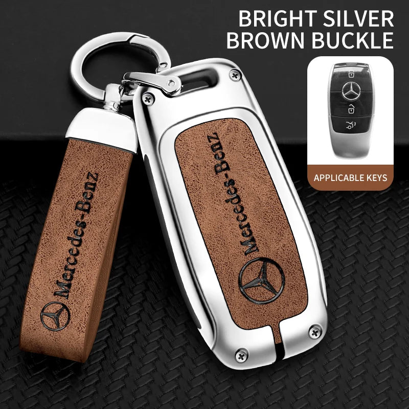 Zinc alloy genuine leather car key case for Mercedes-Benz series
