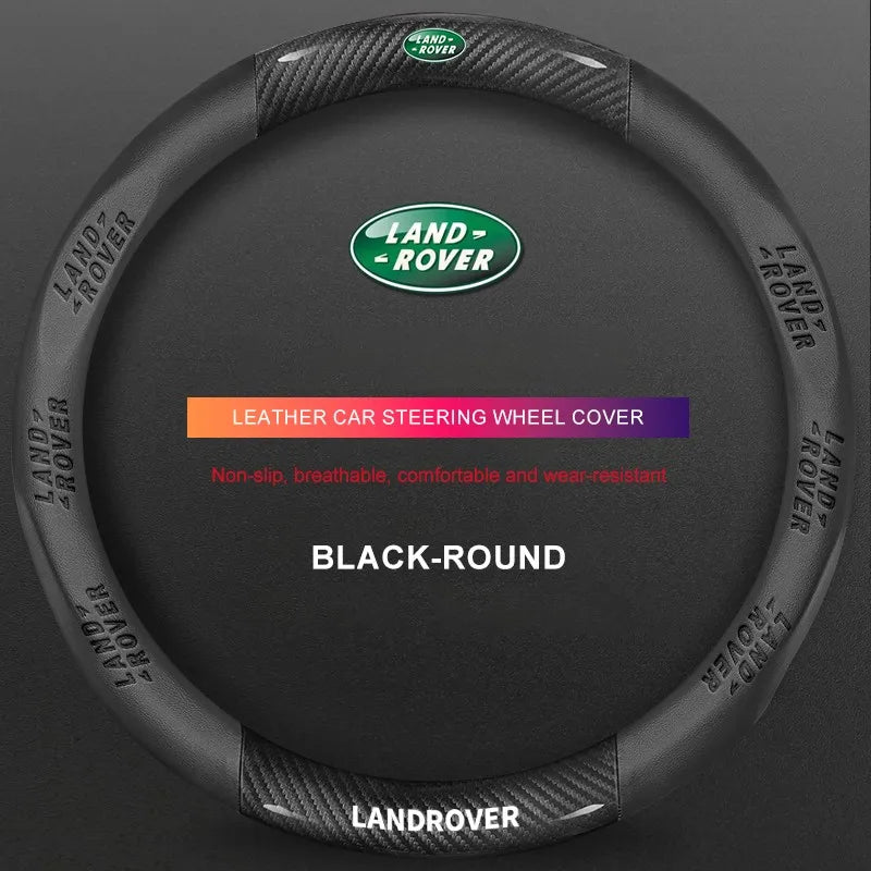 3D Embossed Genuine Leather Steering Wheel Cover For Land Rover