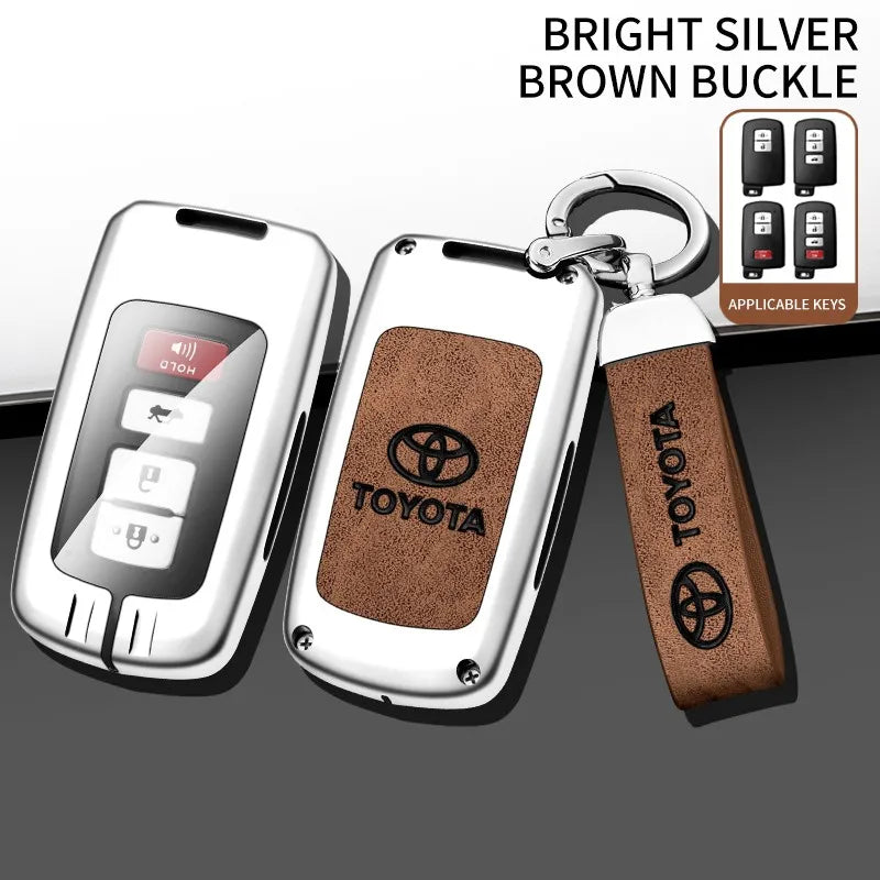Zinc alloy genuine leather car key case for Toyota series