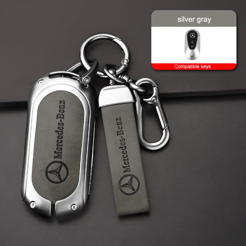 Zinc alloy genuine leather car key case for Mercedes-Benz series