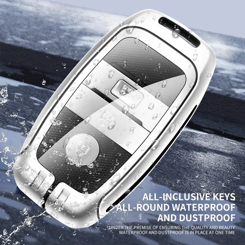 Zinc alloy genuine leather car key case for Kia series