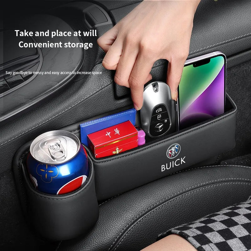 Car seat gap storage box with cup holder suitable for Buick