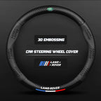 Carbon fiber genuine leather car steering wheel cover for Land Rover