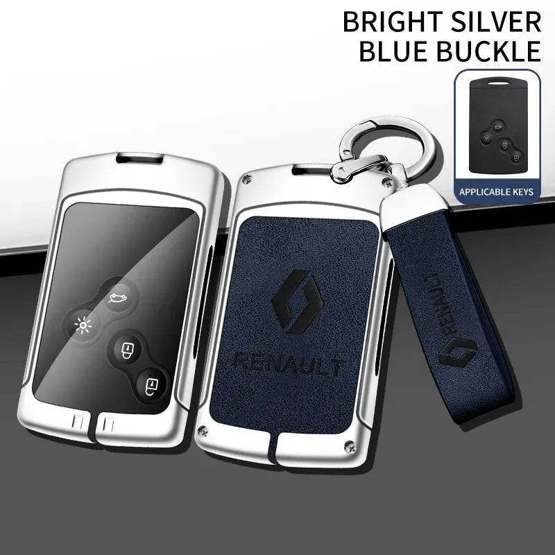 Zinc alloy genuine leather car key case for Renault series